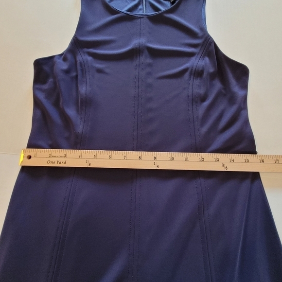 Banana Republic Blue Sleeveless Midi Dress Sz 8 - Picture 9 of 11